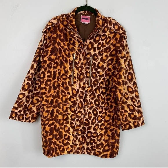 KATE SPADE cheetah print zip up jacket sz S - Picture 4 of 8
